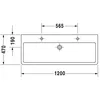 Image de Duravit Vero Double vasque 1200x470 mm 2 trous pour robinetterie blanc alpin 0454120024