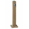 Image de Fontaine - TISSNET - Colonne/Sphère en acier inox - Imitation bois - Marron clair