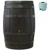 Image de Tonneau Vino 250 L Brun Avec Robinet Pe Imitation Laiton Et Collecteur Filtrant Eco Gris.