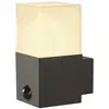 Image de Applique Extérieure Carrée Grafit Gris E27 11w Max Ip44 Détecteur - Slv - 1006183