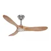 Image de Ventilateur de plafond - CASAFAN - ECO GENUINO - Ø 122 cm - Chrome brossé - Chêne moyen