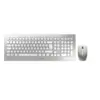 Image de Ensemble Clavier Azerty Et Souris Sans Fil Blanc/argent Plein Format 441 Mm Cherry