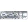 Image de Cherry Kc 6000 Slim Clavier Filaire, Blanc/argent, Usb, Azerty - Fr
