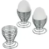 Image de Lot de 4 coquetiers Spirale en métal - chromé