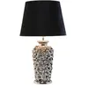 Image de Lampe à poser - Rosalie - Métal argenté - Abat-jour noir - Design contemporain - 1 ampoule E27