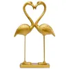 Image de Déco couple coeur flamants dorés 39cm Kare Design