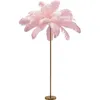 Image de Lampadaire - KARE - Plumes 165cm - Rose - Métal doré - E27