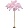 Image de lampadaire plumes 165cm rose