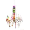 Image de Lustre - Crystal - Multicolore - 6 bras - Acrylique - Métal - 40W