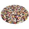 Image de Tapis Patchwork Circle Multi 150 cm - KARE - Rond - Uni - Cuir - Moderne