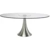 Image de Table design ovale - Loft - Alu et verre - 180 x 120 cm - Contemporain - 6 personnes
