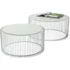 Image de Table basse ronde Wire blanche 2/set Kare Design