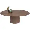Image de Table à manger ovale extensible bois noyer benvenuto