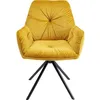 Image de Chaise avec accoudoirs pivotante Mila velours jaune Kare Design