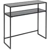 Image de Console double plateau - LOFT - Verre et acier noir - Hauteur 80 cm - Longueur 85 cm - Poids 10.2 kg