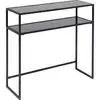 Image de Console double plateau verre et métal noir loft