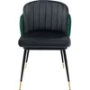 Image de Chaise Hojas velours gris et vert Kare Design