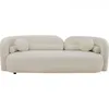 Image de Canapé 3 places - KELLY - Tissu bouclette - 225 cm - Blanc crème