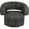 Image de Fauteuil pivotant Maye Bow noir et blanc Kare Design
