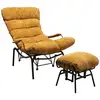 Image de fauteuil et repose-pieds vienna swing jaune kare design