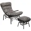Image de fauteuil et repose-pieds vienna swing gris kare design