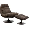 Image de Fauteuil pivotant et repose-pieds Montreal marron Kare Design