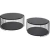 Image de Tables basses Wire Double bois noir set de 2 Kare Design
