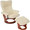 Image de Robas Lund Fauteuil Relax Montreal Cuir Charge 130kg Crème Doré