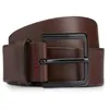 Image de Ceinture - HUGO - Gionio - Cuir de vache - Marron foncé - Largeur 4 cm