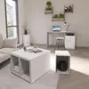 Image de Bureau Avec 1 Tiroir 123 X 50 X 76,5 Cm Béton Et Blanc Fmd