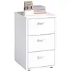 Image de Table De Chevet Avec 3 Tiroirs Blanc Fmd