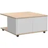 Image de Table Basse Mobile 70x70x36 Cm Chêne Et Blanc Brillant Fmd