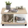 Image de Fmd table basse mobile 70x70x36 cm chêne et blanc brillant 428799