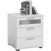 Image de Table De Chevet Avec 3 Tiroirs Blanc Fmd