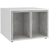 Image de Table Basse Avec 2 Tables D'appoint 67,5x67,5x50 Cm Blanc Et Béton Fmd