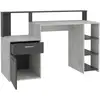 Image de Bureau avec réhausse et rangements bolton - mélamine gris bétonantracite - l138,5 x h91,6 x p53,5 cm