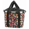Image de Panier vélo KLICKFIX Bikebasket Happy Flowers   Noir fixation rapide