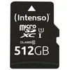 Image de Carte mémoire flash - Intenso GmbH - Micro SDXC 512GB Intenso Premium C10 UHSI- 45MB/s inkl. SD-Adapter - Noir