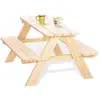 Image de Table en bois 4 places avec bancs nicky naturel 201016