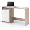 Image de Bureau Adriano - EMOB - 3 tiroirs - Blanc - Chêne - Bois - Panneaux de particules
