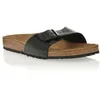 Image de Mules Birkenstock Madrid Birko-Flor Vernis Noir Mixte - Semelle en Cuir