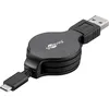 Image de Câble USB type C avec enrouleur - GOOBAY - 1 m - Supporte les hautes tensions - Evite les noeuds