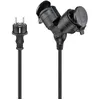 Image de Câble Rallonge électrique double pour lextérieur de 5 mètres couleur noir avec connecteurs Type E/F CEE 7/7 Mâle vers 2x Type F