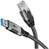Image de Cable Ethernet Goobay Usb-a 3.2 Gen 1 Male Vers Rj-45 Male, Lan Noir/argent, 5 Metres 70692
