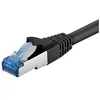 Image de Câble réseau CAT 6a Wentronic 2m - Noir - SFTP - Sans halogène - Connecteur RJ-45 mâle - Or