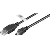 Image de Câble USB vers Mini-B noir WENTRONIC - connecteur USB Mini-B pour lecteurs de cartes disques durs appareils photo