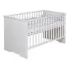 Image de Lit Bébé 70x140 Cm Bois Laqué Blanc Maxx White L 148 X H 83 X P 77 Cm