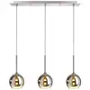 Image de Suspension led 3 points lumineux verre chromé - deko light - bunda