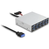 Image de DeLock Hub USB 3.0 (10 ports USB-A) en façade dans baie 3.5''