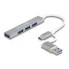 Image de Delock 4 Prises Minces Usb Hub Avec Usb Type-c Ou Usb Type-a Vers 3 X Usb 2.0 Type-a Femelle + 1 X Usb 5 Gbps Type-a Fe